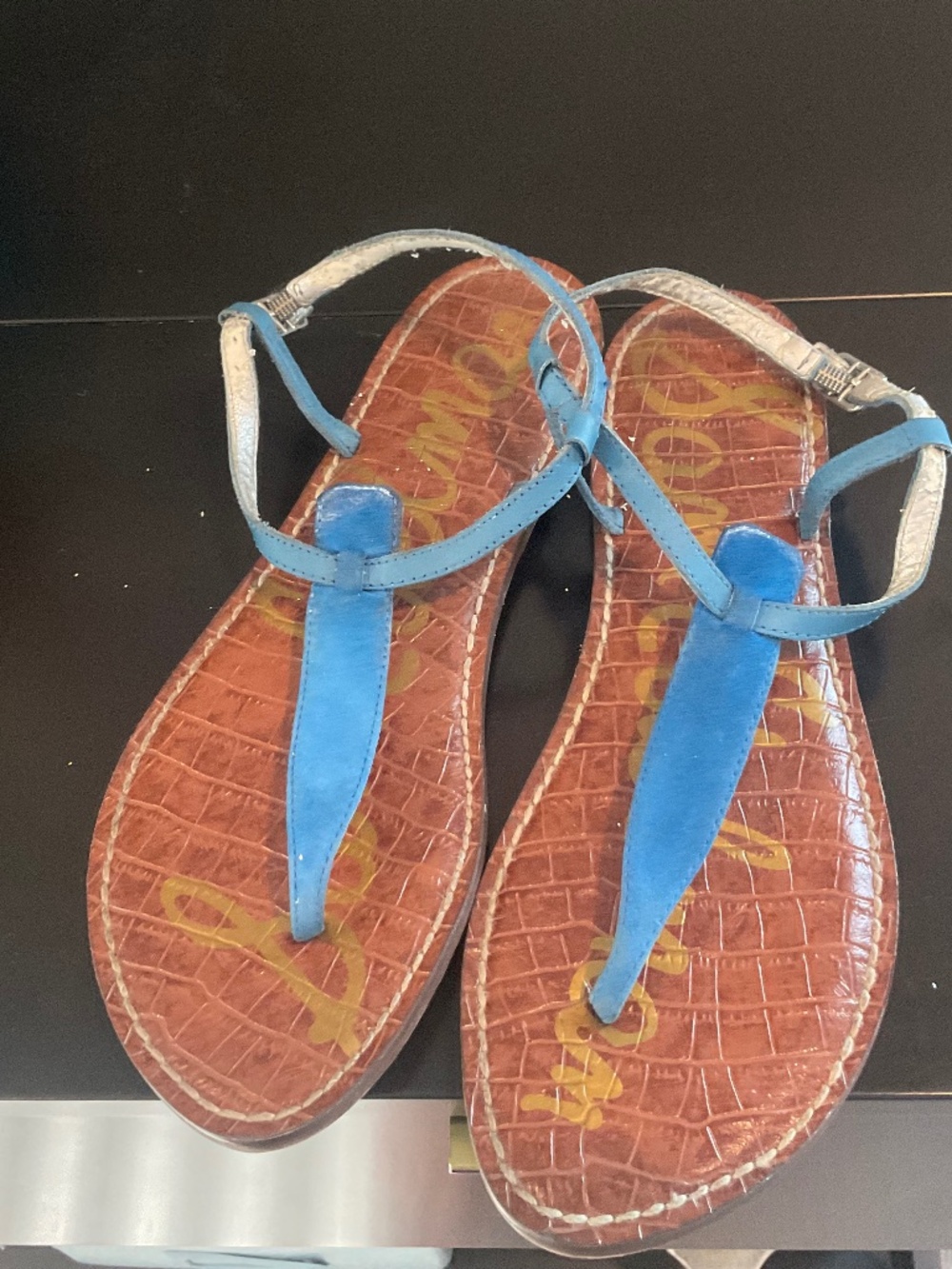 Bright Blue leather sandal